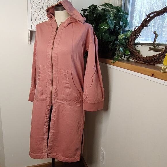 Young Fabulous & Broke Zip Up Duster Hoodie in Salmon Pink Size Small - Picture 1 of 6